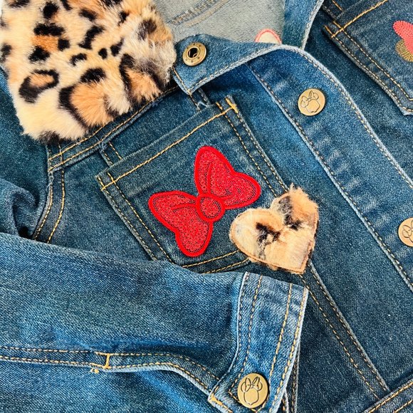 DISNEY Junior Minnie Mouse Classic Love Jean Jacket EUC 4T - Picture 9 of 9